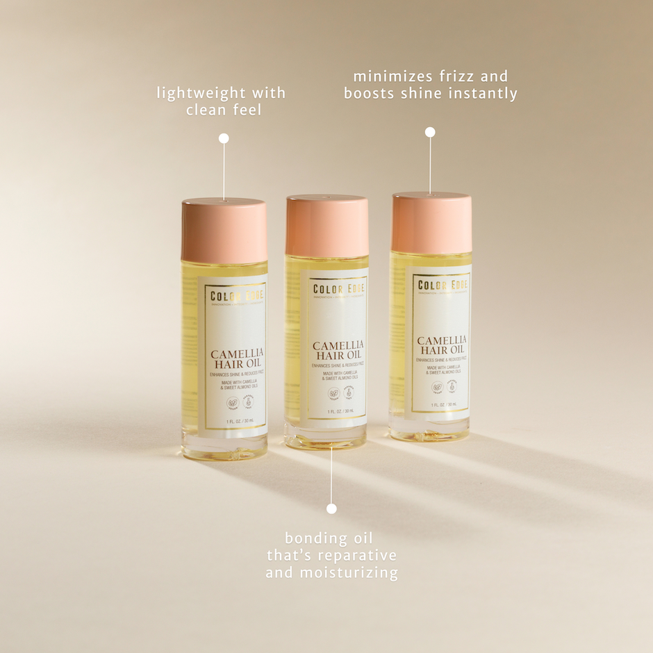 Lightweight with clean feel, reparative bonding oil, minimizes frizz and boosts shine