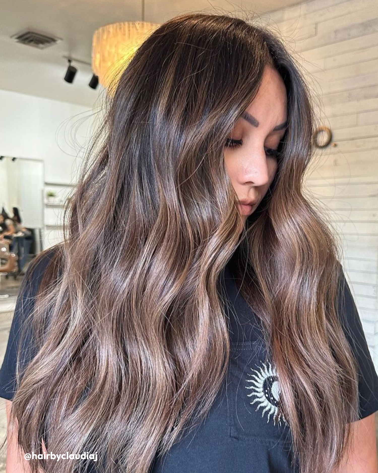 Hair with Hydrate Duo, Nourishing Masque, Camellia Oil, and Shine Cream applied