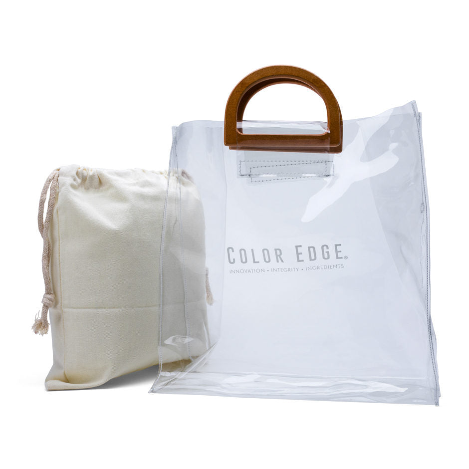 Clear Tote Bag with wooden handle