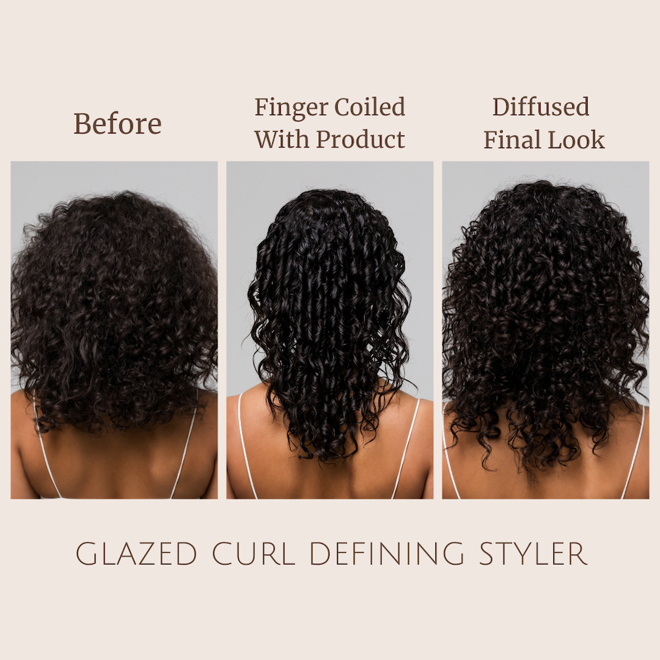 How Glazed looks before and after applying product