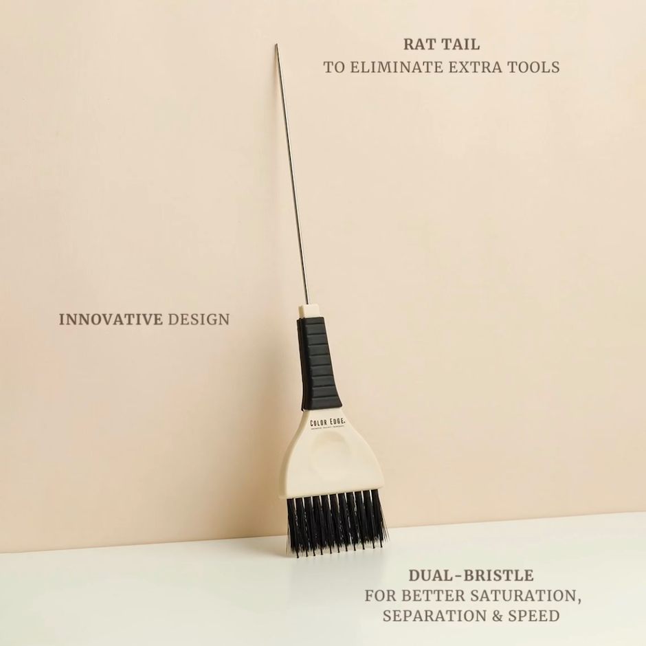 Rat tail eliminates extra tools, innovative design, dual-bristle for better saturation