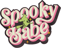 Decorative patch with 'Spooky Babe' text and witch graphic