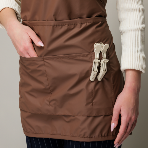 Dayglow Denim Pinstriped Apron | Color Edge Hair Care
