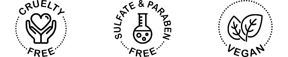 Cruelty free, sulfate & paraben free, vegan
