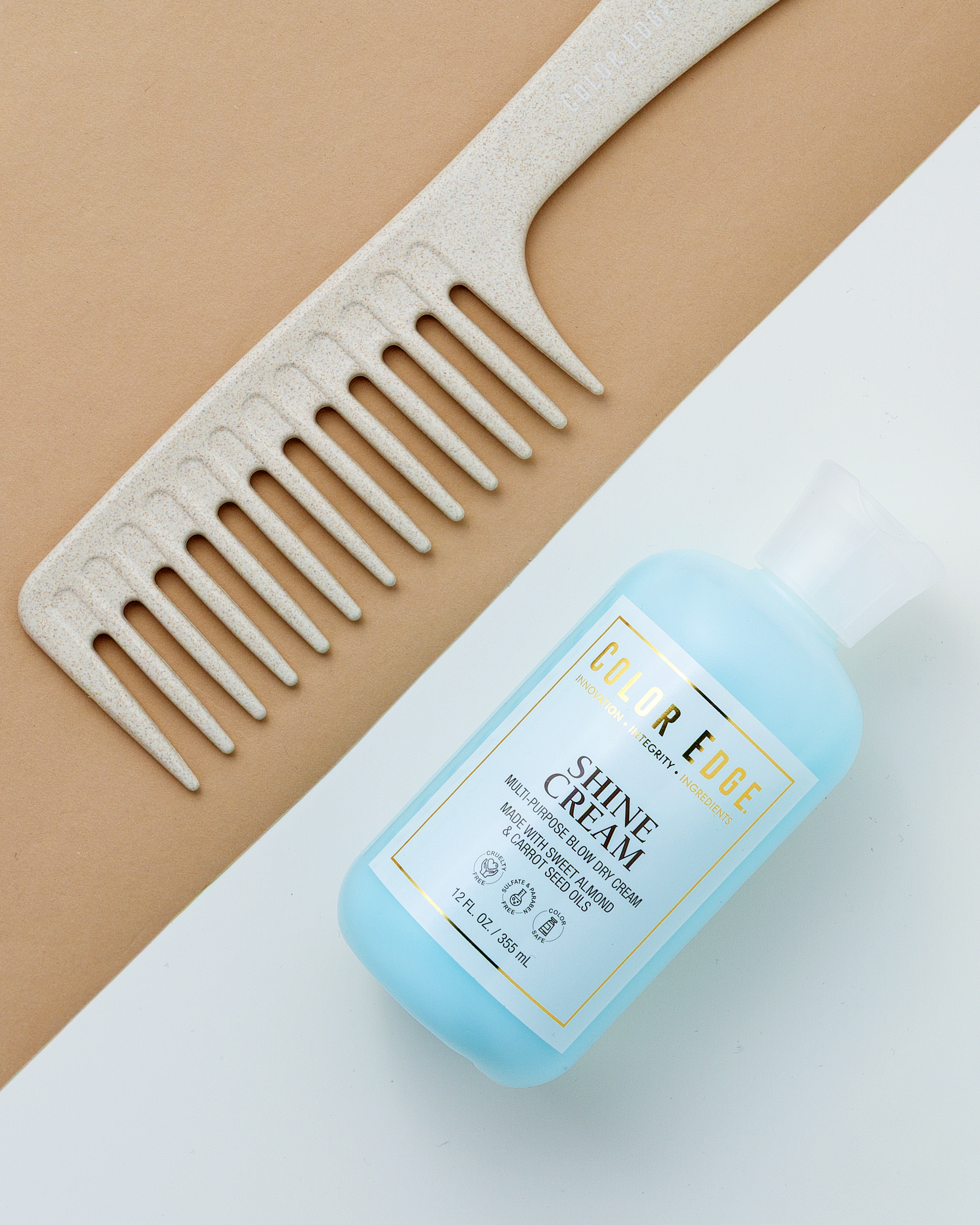 Shine Cream 12oz and Wide Tooth Comb