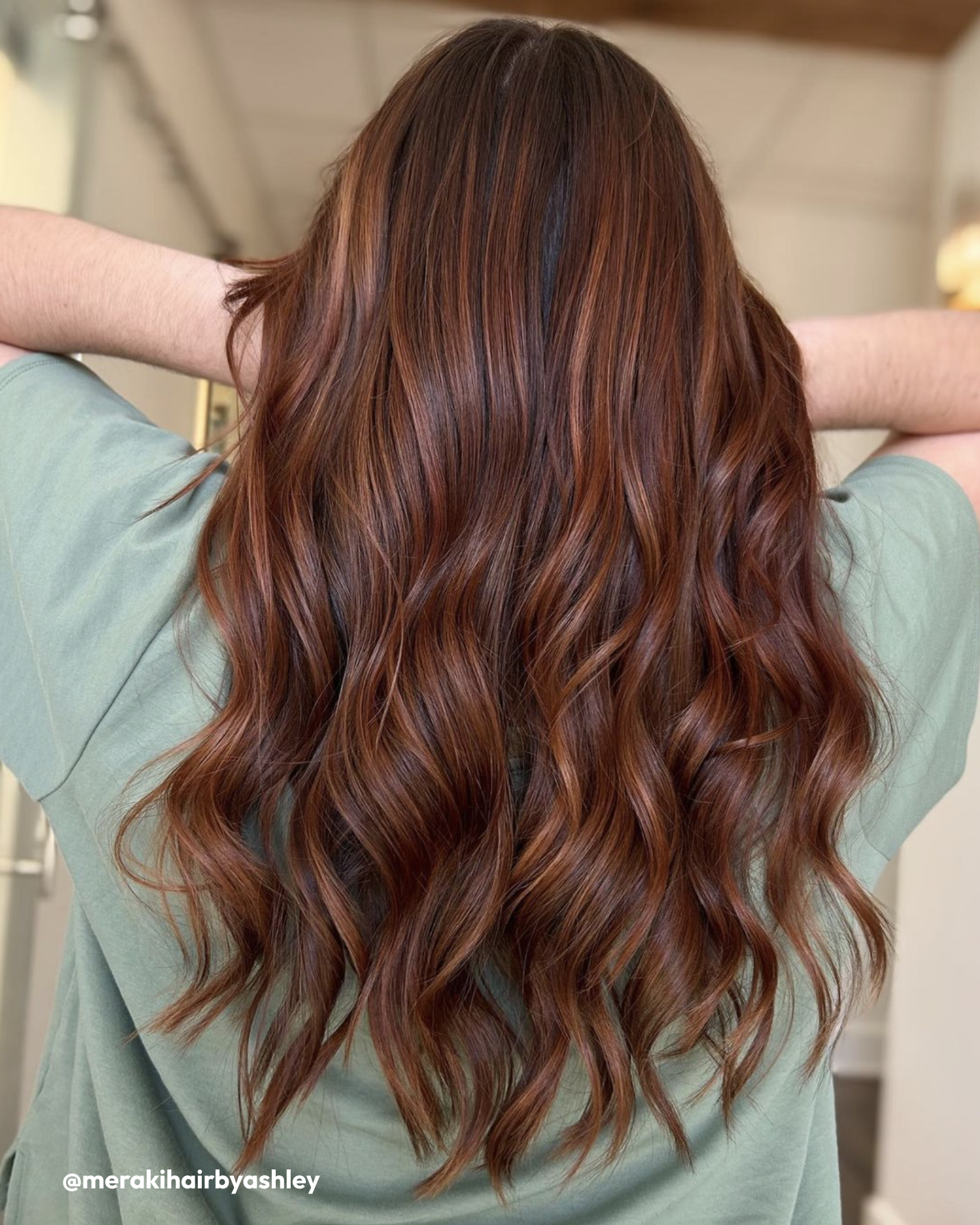 Woman wearing Acidifying Conditioner, Shine Cream, and Polish