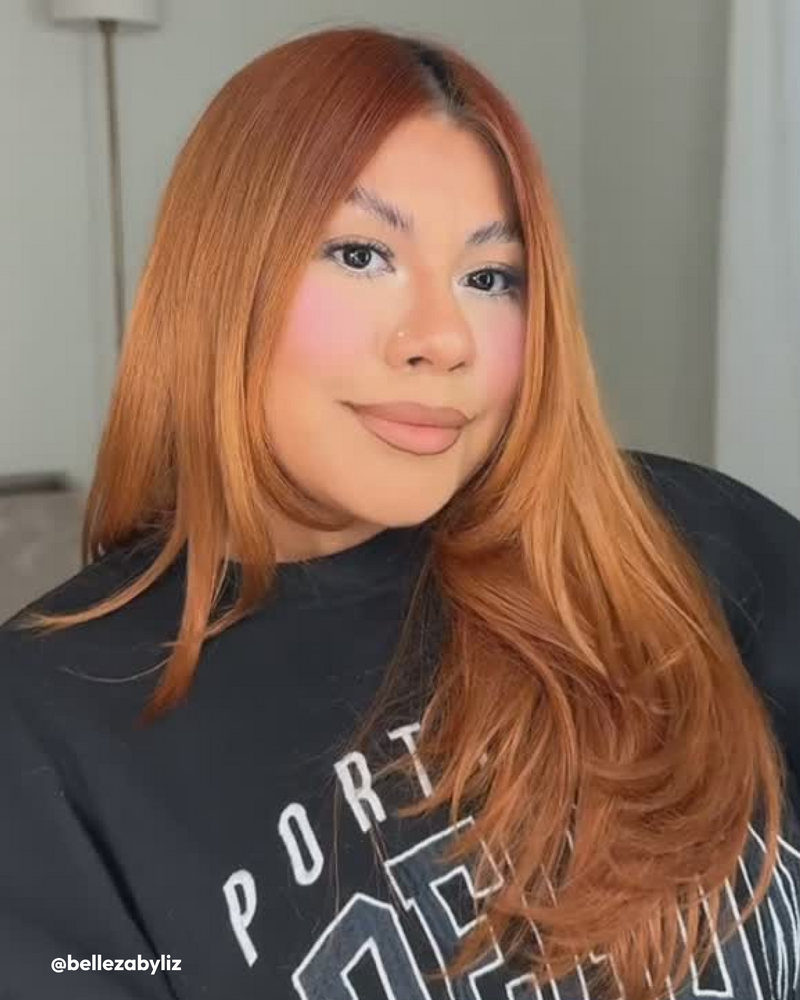 Woman wearing Shine Cream in hair 