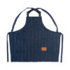 Blue denim pinstriped apron